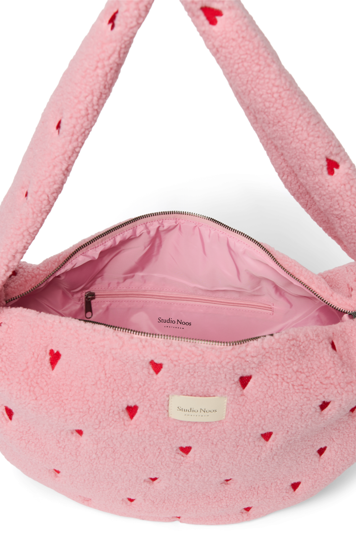 Teddy Cross Body Bag | Light Pink Hearts