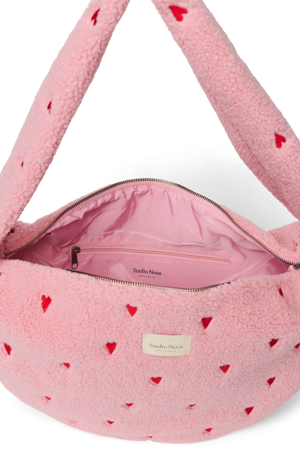 Teddy Cross Body Bag | Light Pink Hearts