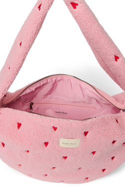 Teddy Cross Body Bag | Light Pink Hearts