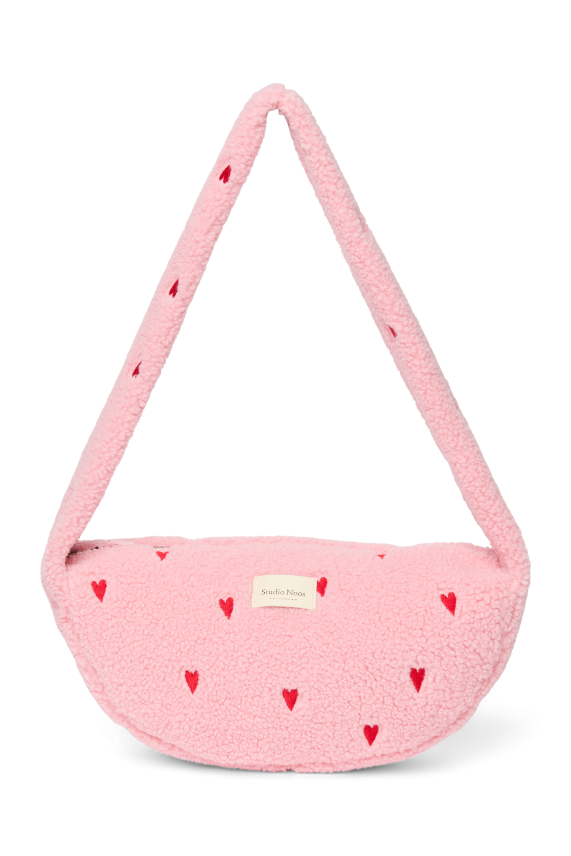 Teddy Mini Cross Body Bag | Light Pink Hearts