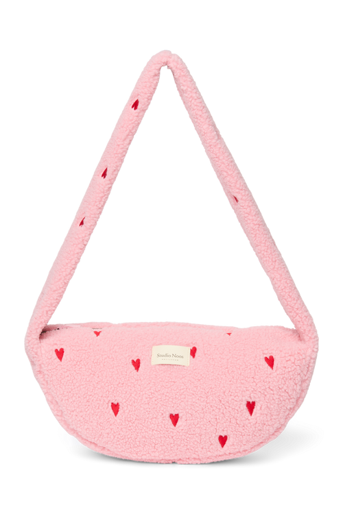 Teddy Mini Cross Body Bag | Light Pink Hearts