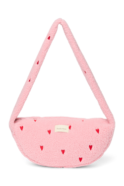 Teddy Mini Cross Body Bag | Light Pink Hearts