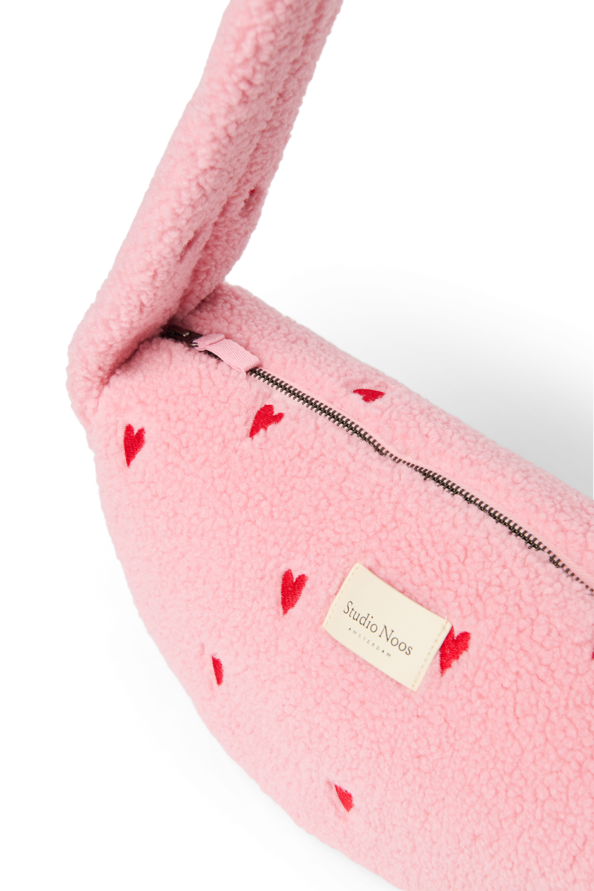 Teddy Mini Cross Body Bag | Light Pink Hearts