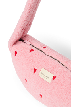 Teddy Mini Cross Body Bag | Light Pink Hearts