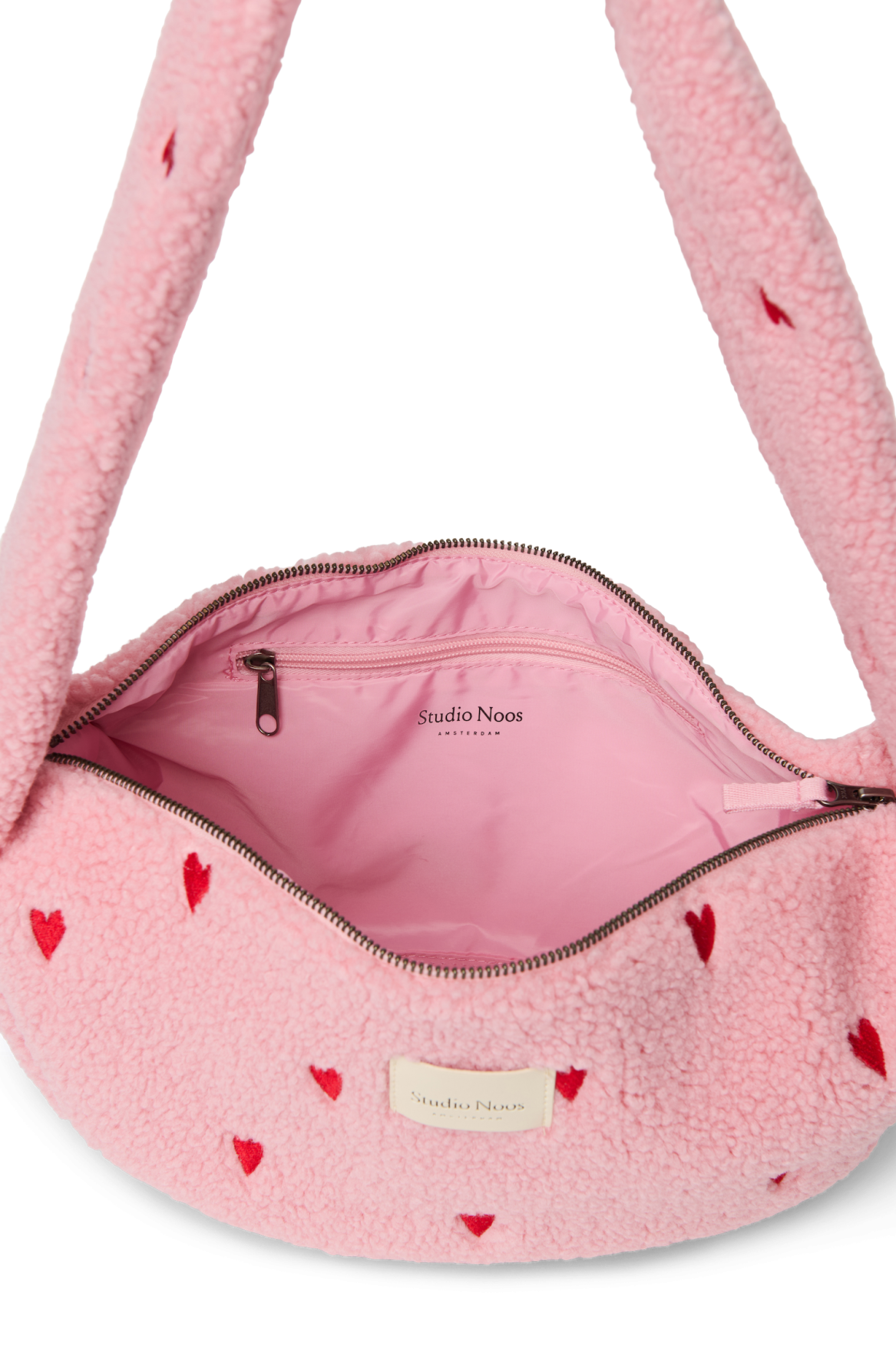 Teddy Mini Cross Body Bag | Light Pink Hearts