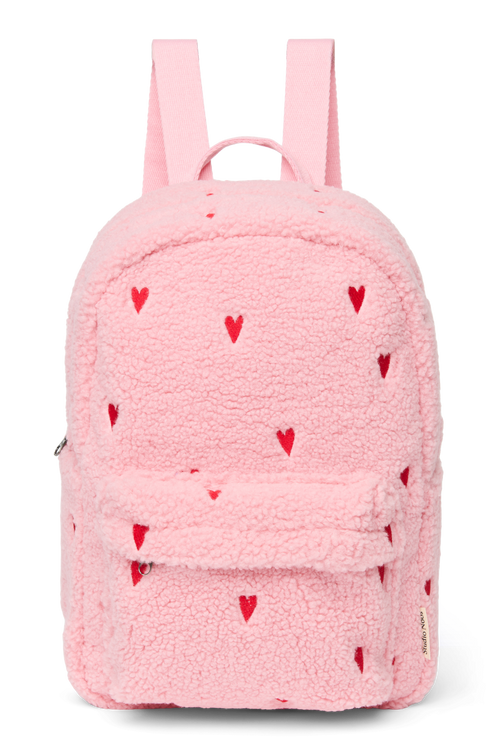 Teddy Midi Backpack | Light Pink Hearts