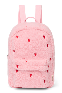 Teddy Midi Backpack | Light Pink Hearts