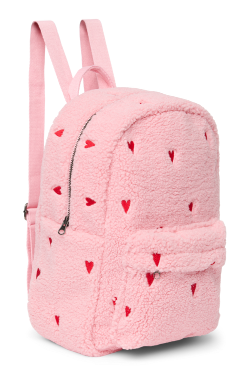 Teddy Midi Backpack | Light Pink Hearts