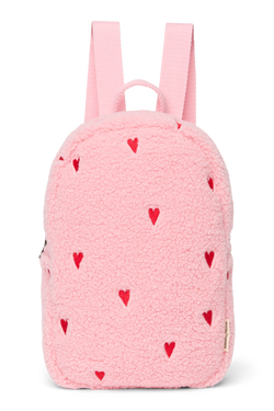 Teddy Mini Backpack | Light Pink Hearts