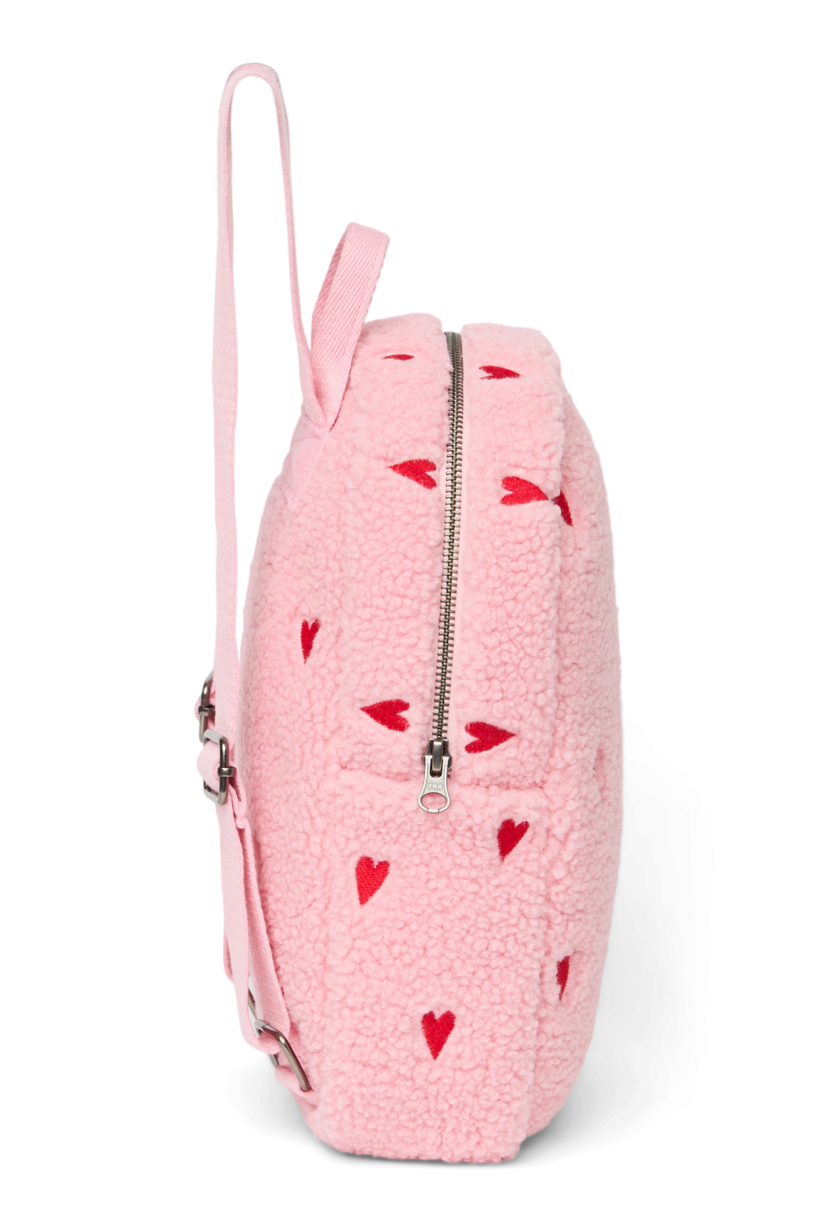 Teddy Mini Backpack | Light Pink Hearts