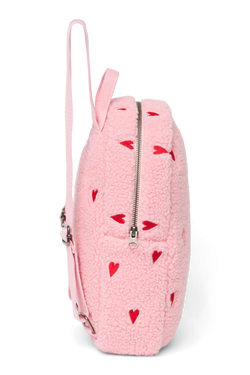 Teddy Mini Backpack | Light Pink Hearts