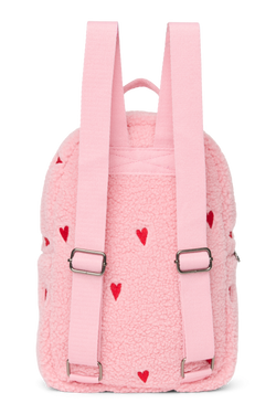 Teddy Mini Backpack | Light Pink Hearts