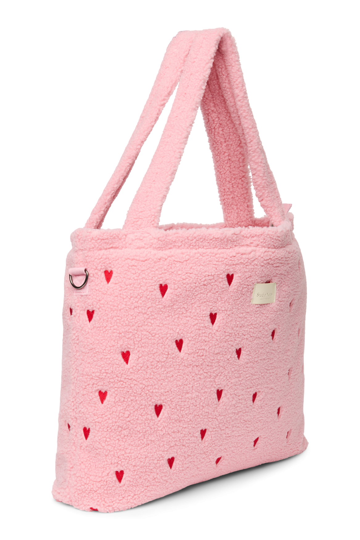 Teddy Diaper Bag | Light Pink Hearts