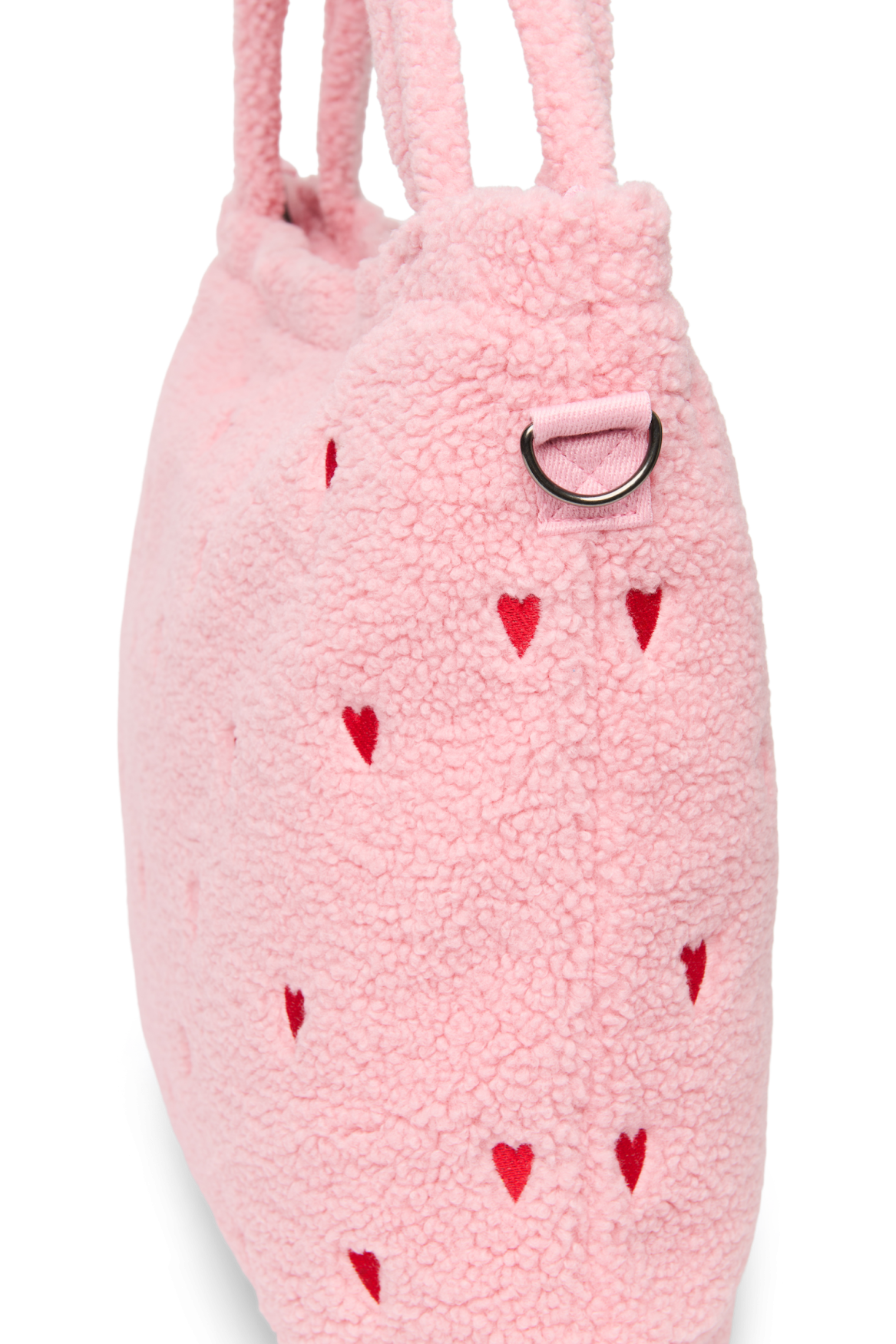 Teddy Diaper Bag | Light Pink Hearts