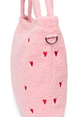 Teddy Diaper Bag | Light Pink Hearts
