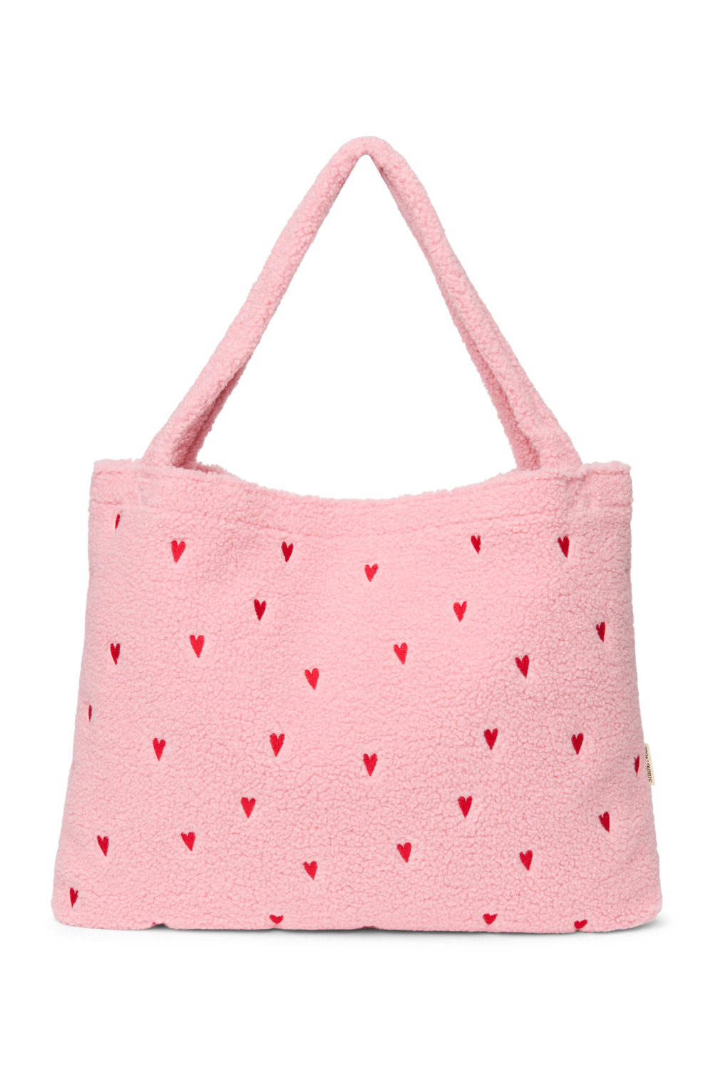 Teddy Mom Bag | Light Pink Hearts