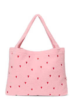 Teddy Mom Bag | Light Pink Hearts