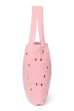 Teddy Mom Bag | Light Pink Hearts