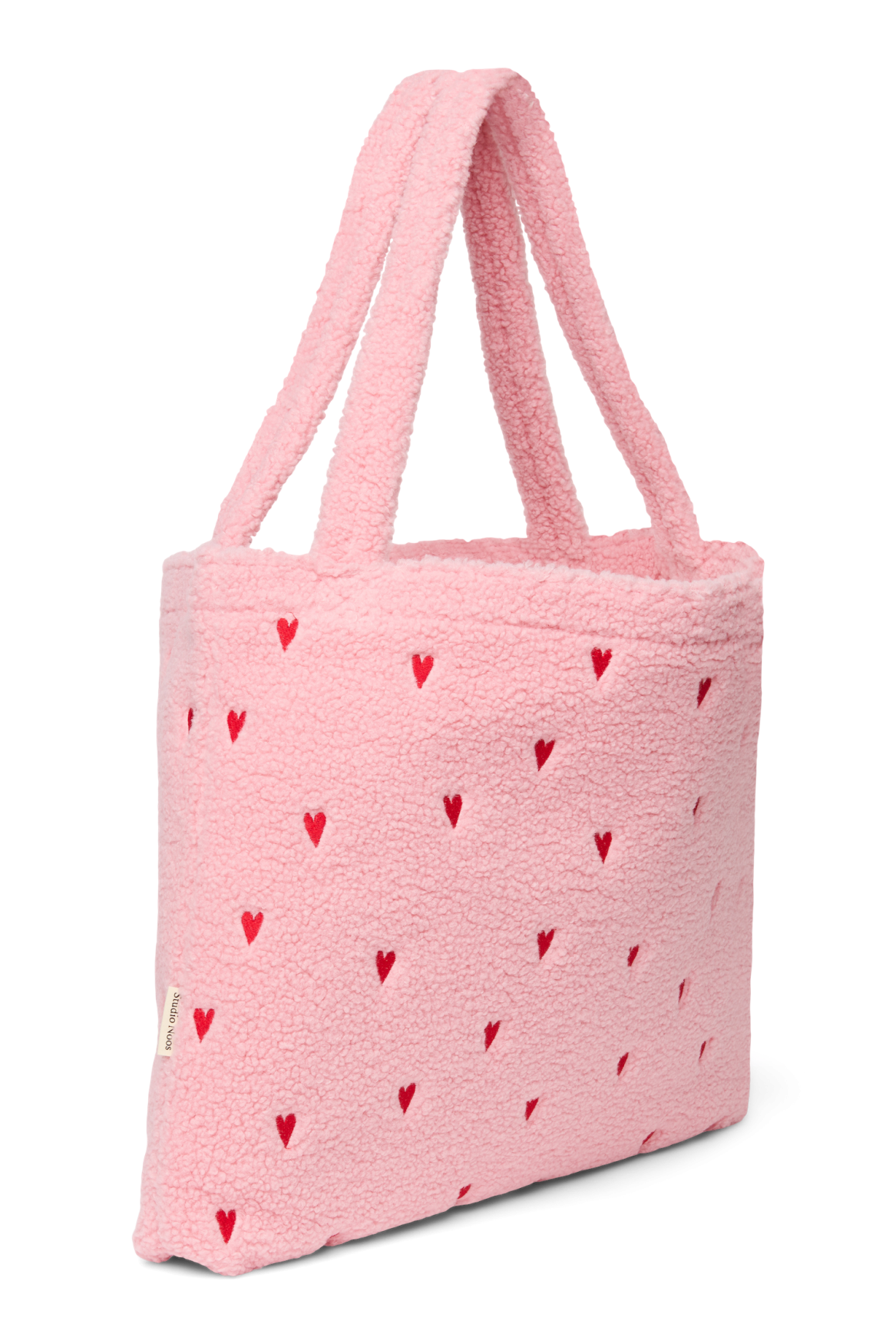 Teddy Mom Bag | Light Pink Hearts