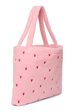 Teddy Mom Bag | Light Pink Hearts