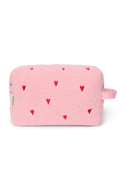 Teddy Toiletry Bag | Light Pink Hearts