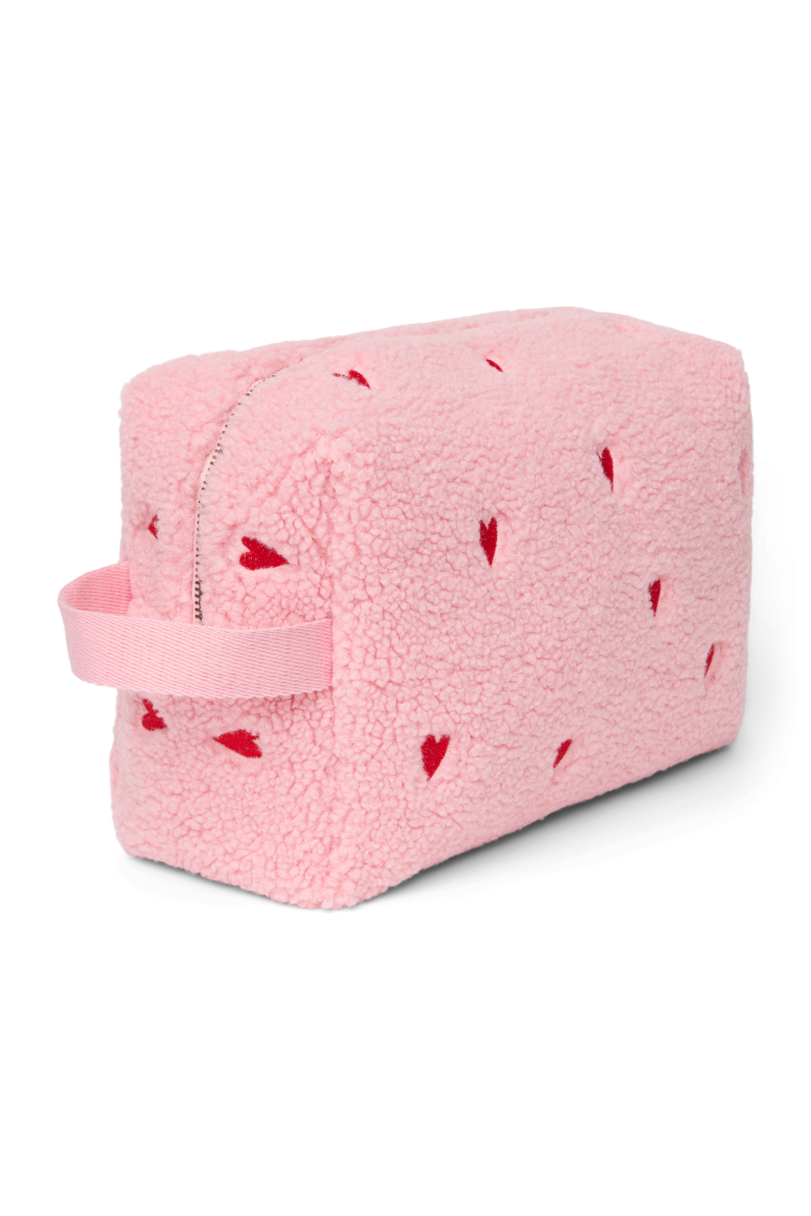Teddy Toiletry Bag | Light Pink Hearts