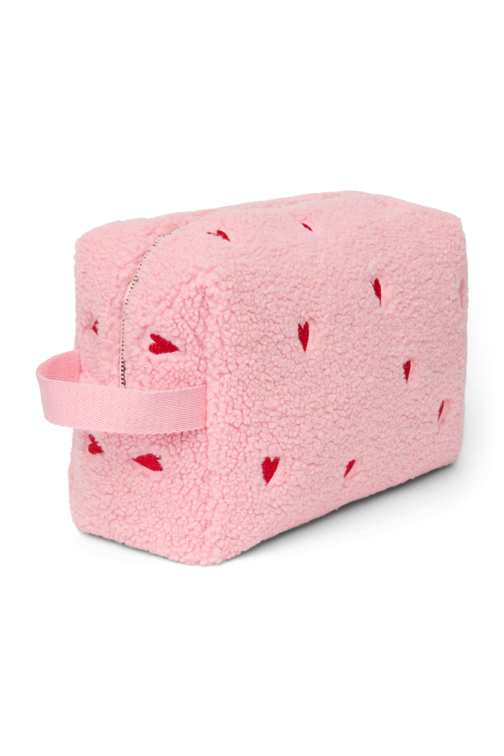 Teddy Toiletry Bag | Light Pink Hearts