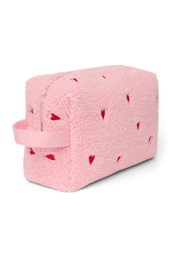 Teddy Toiletry Bag | Light Pink Hearts