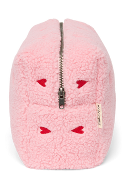 Teddy Toiletry Bag | Light Pink Hearts