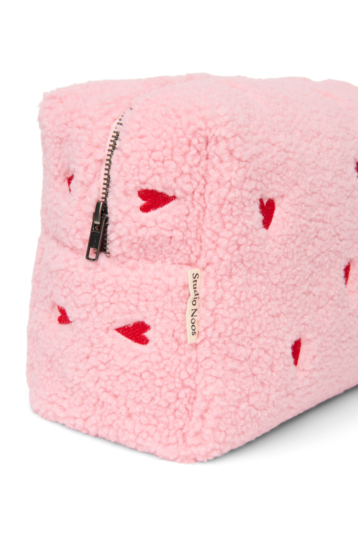 Teddy Toiletry Bag | Light Pink Hearts