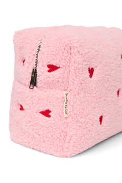 Teddy Toiletry Bag | Light Pink Hearts