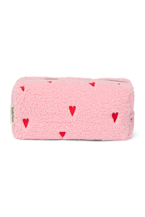 Teddy Pouch | Light Pink Hearts