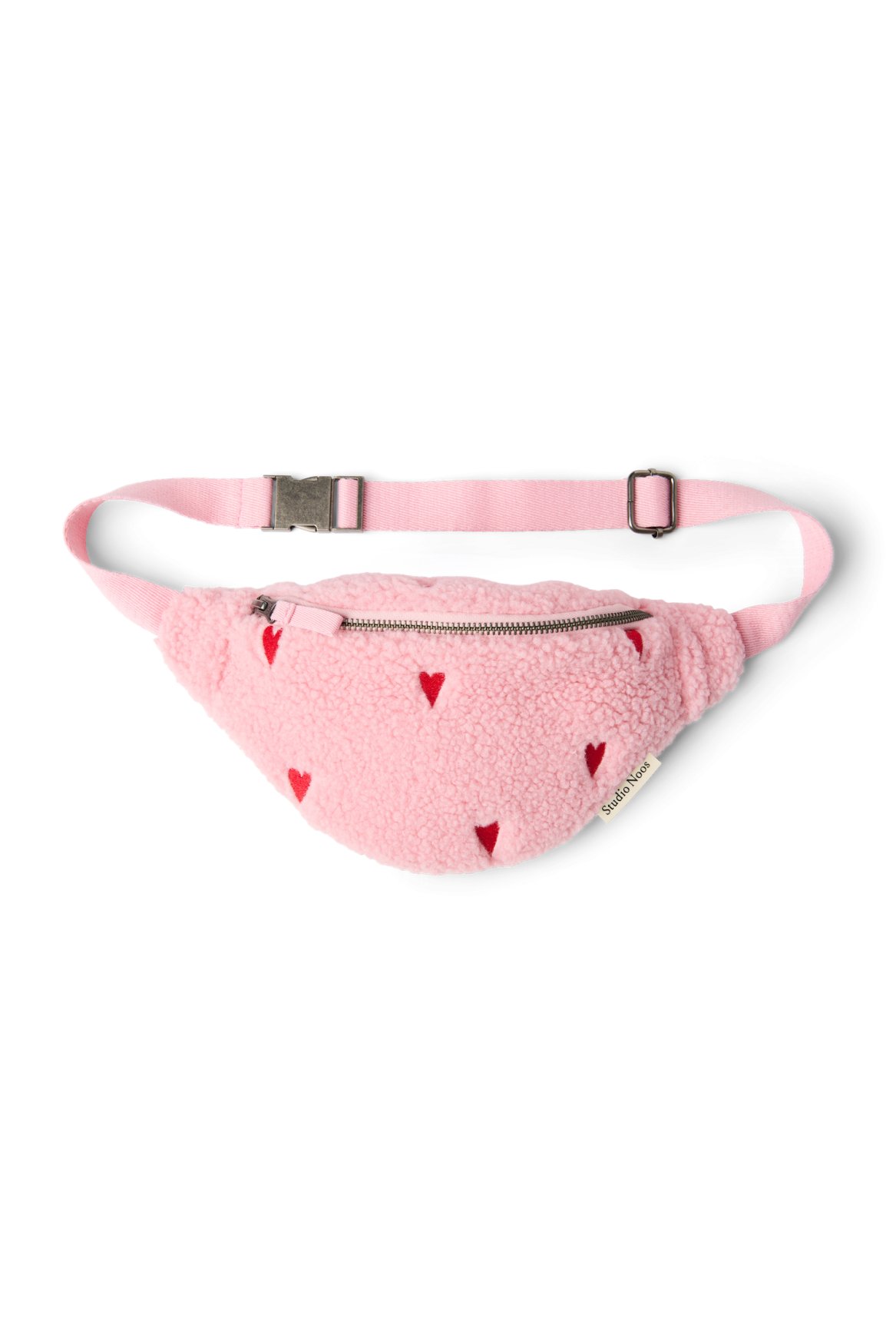 Teddy Mini Fanny Pack | Light Pink Hearts