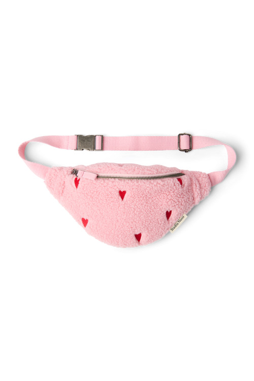 Teddy Mini Fanny Pack | Light Pink Hearts