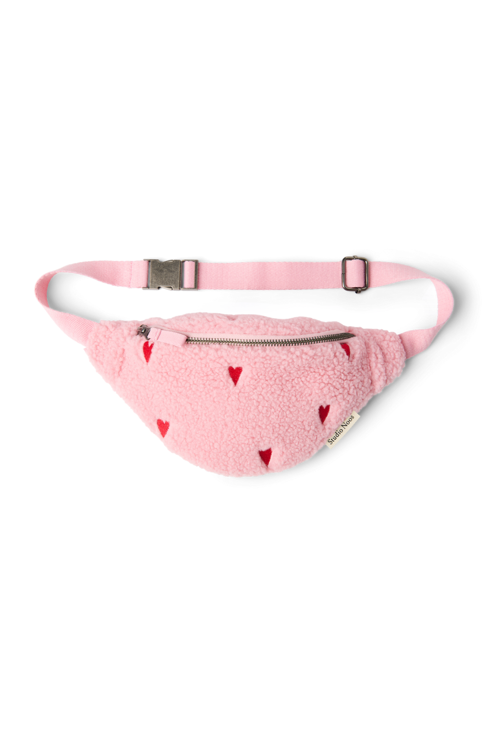 Teddy Mini Fanny Pack | Light Pink Hearts