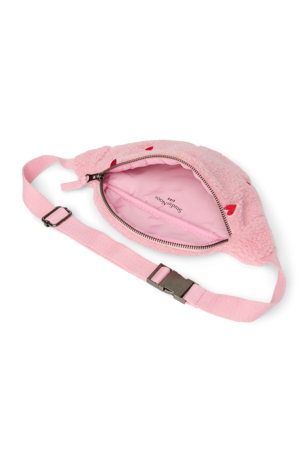 Teddy Mini Fanny Pack | Light Pink Hearts
