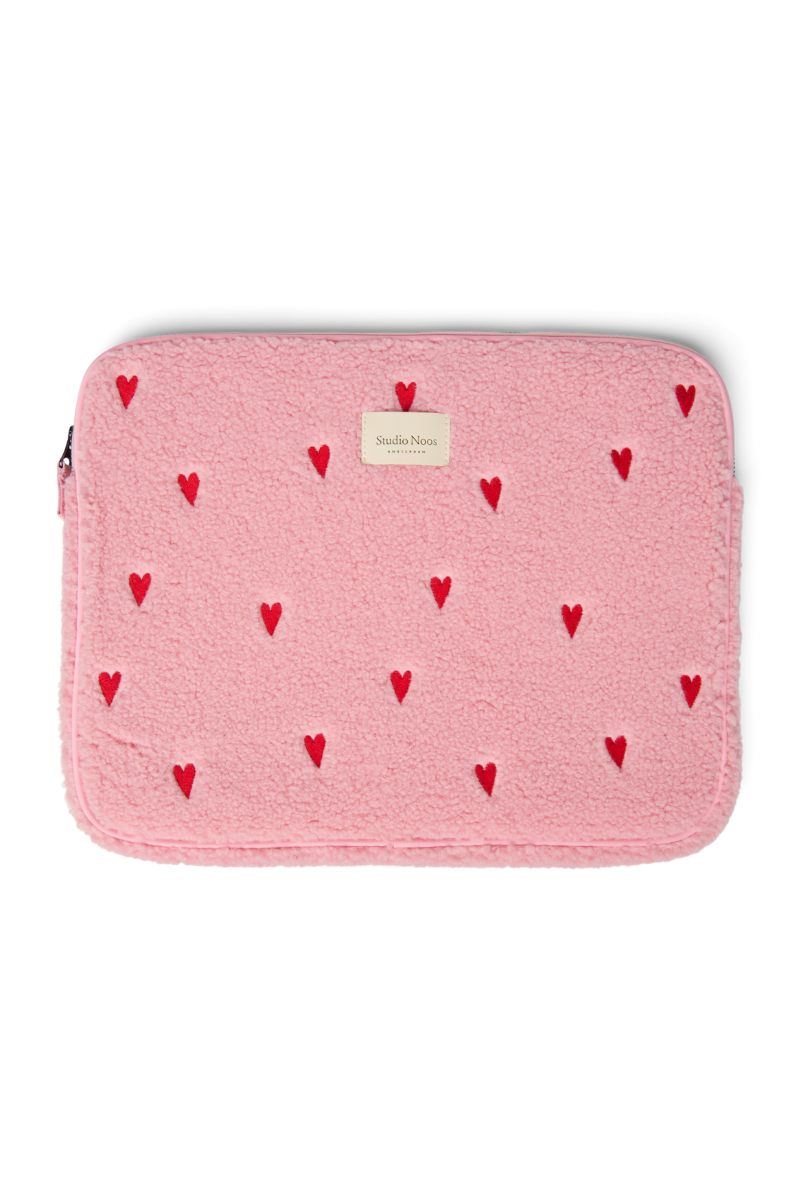 Teddy Laptop Sleeve 15 Inch | Light Pink Hearts
