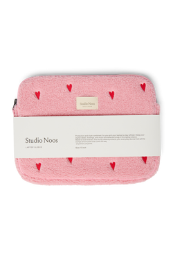 Teddy Laptop Sleeve 13 Inch | Light Pink Hearts