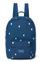 Denim Midi Backpack | Dark Blue White Hearts