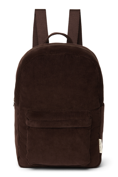 Rib Puffy Midi Backpack | Dark Brown