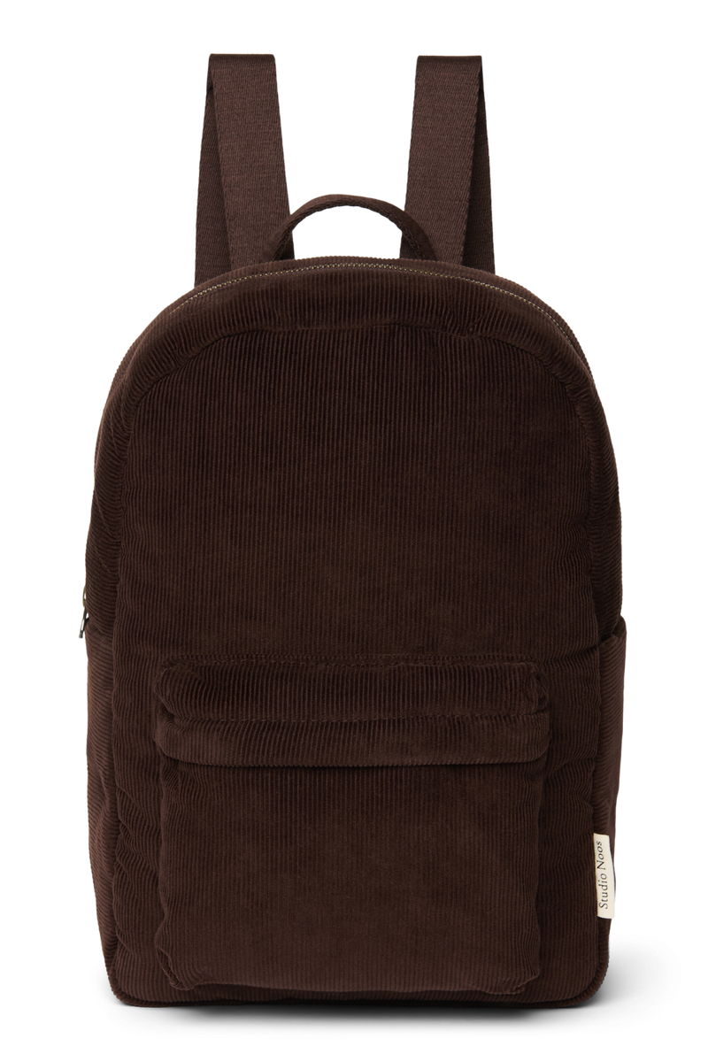 Rib Puffy Midi Backpack, Dark Brown