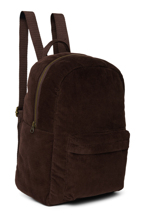 Rib Puffy Midi Backpack | Dark Brown