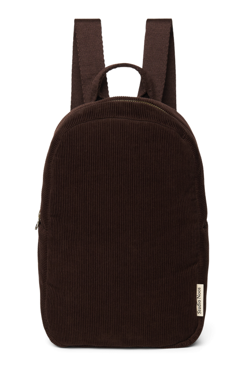 Rib Puffy Mini Backpack | Dark Brown
