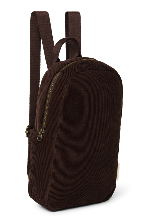 Rib Puffy Mini Backpack | Dark Brown