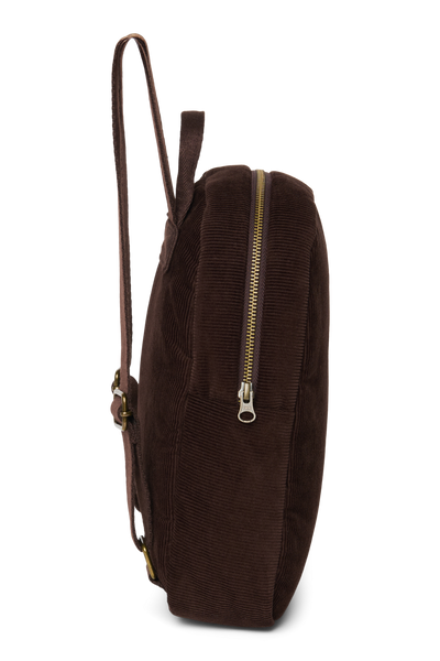 Rib Puffy Mini Backpack | Dark Brown