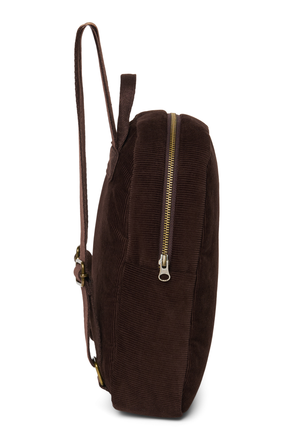 Rib Puffy Mini Backpack | Dark Brown