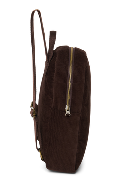 Rib Puffy Mini Backpack | Dark Brown