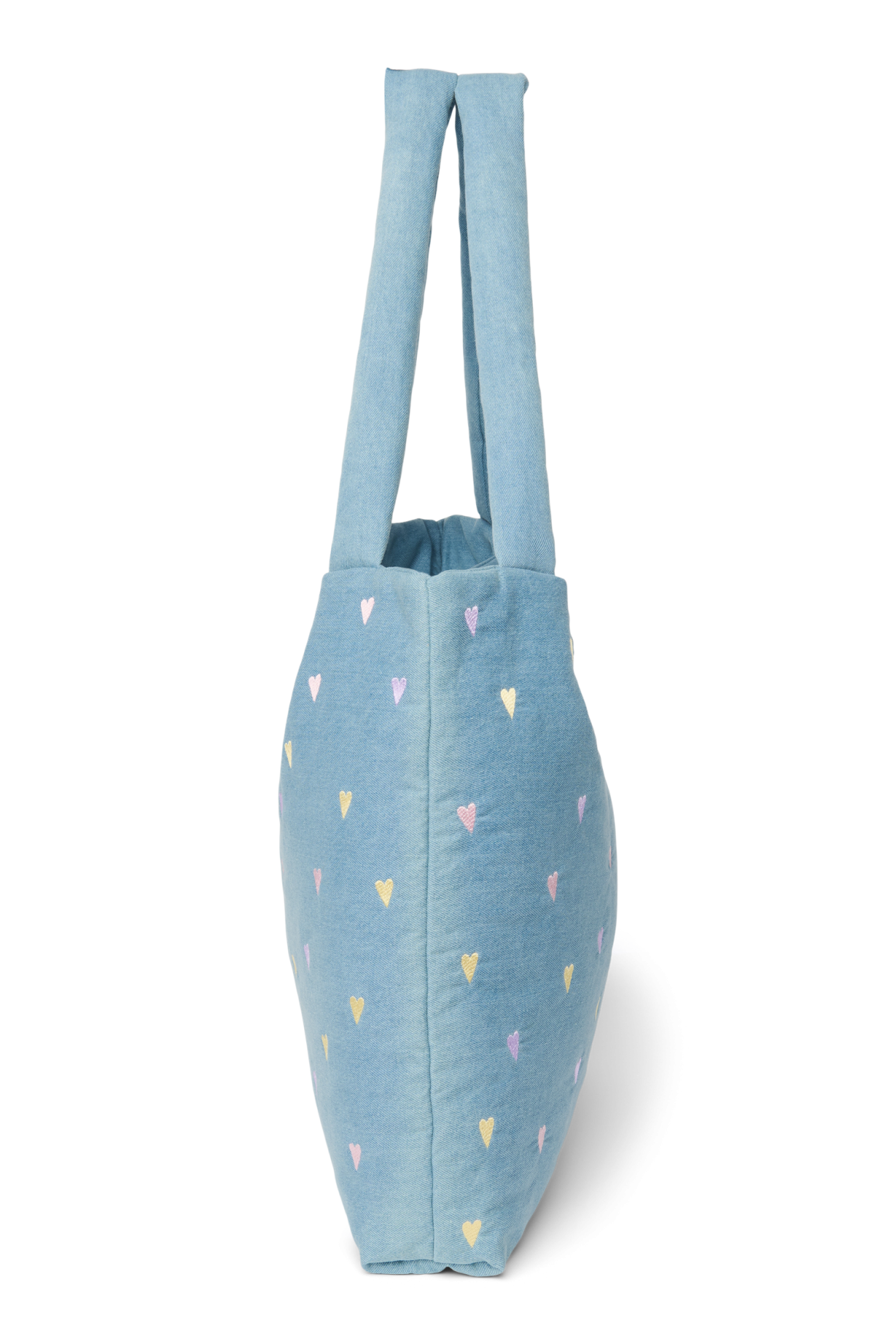 Denim Mom Bag | Light Blue Hearts