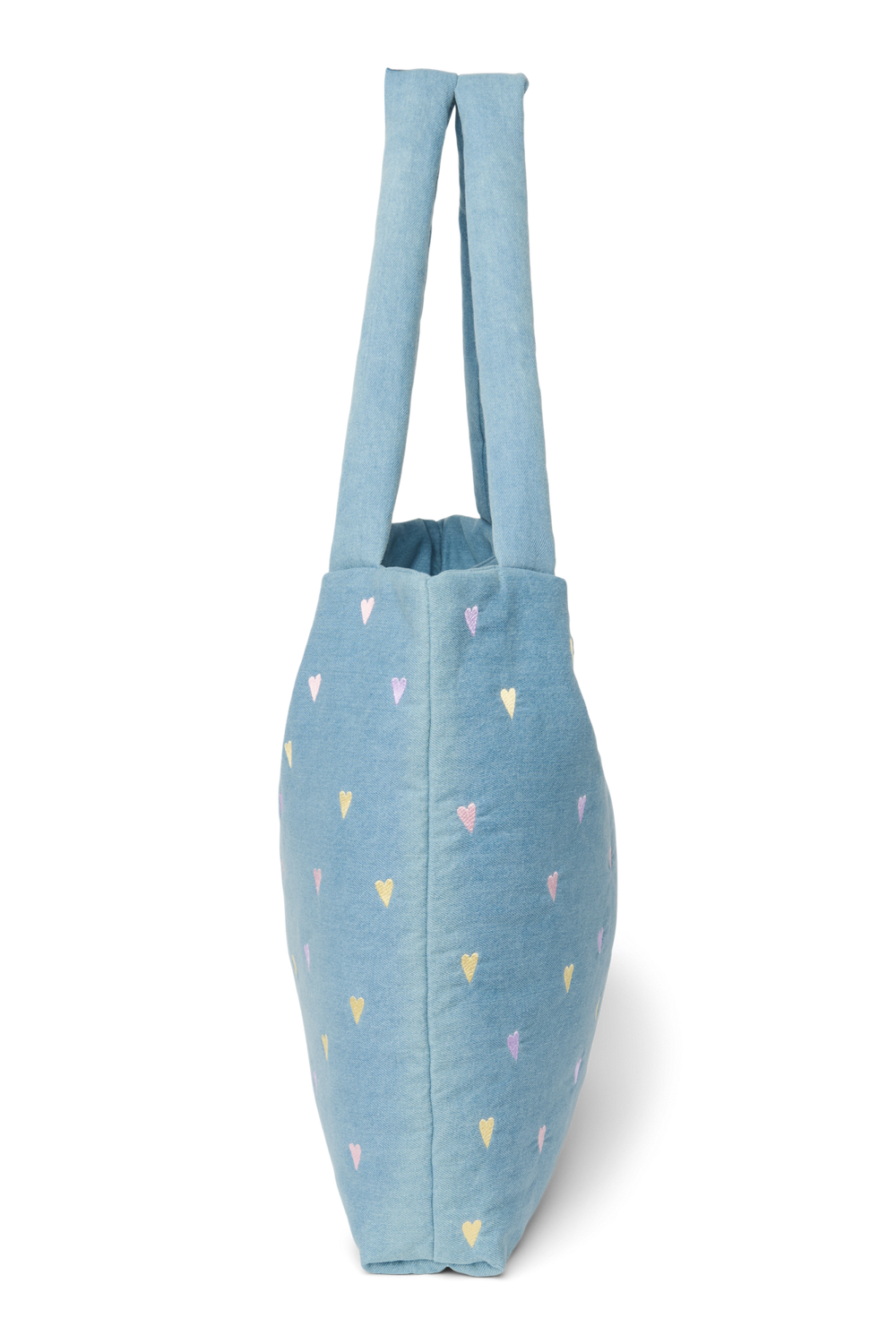 Denim Mom Bag | Light Blue Hearts
