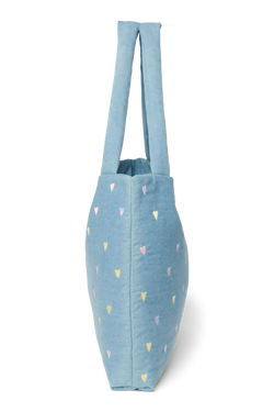 Denim Mom Bag | Light Blue Hearts